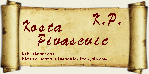 Kosta Pivašević vizit kartica